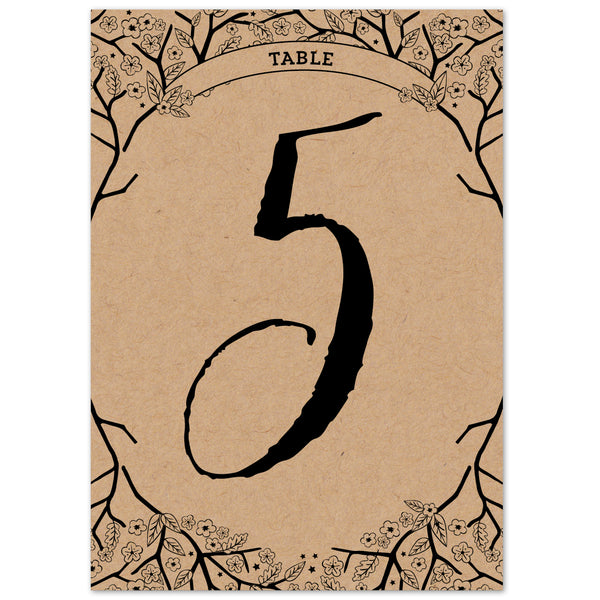 Enchanted Forest Kraft table numbers - Project Pretty